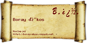 Boray Ákos névjegykártya
